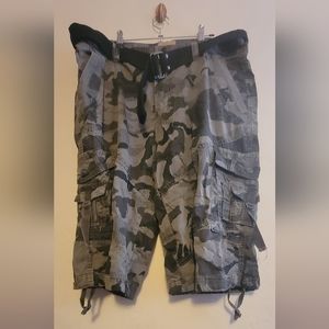 Roebuck & Company Men Cargo Shorts W36, Camouflage Gray